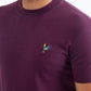 Men's Rooster Logo Cotton Wine T-Shirt