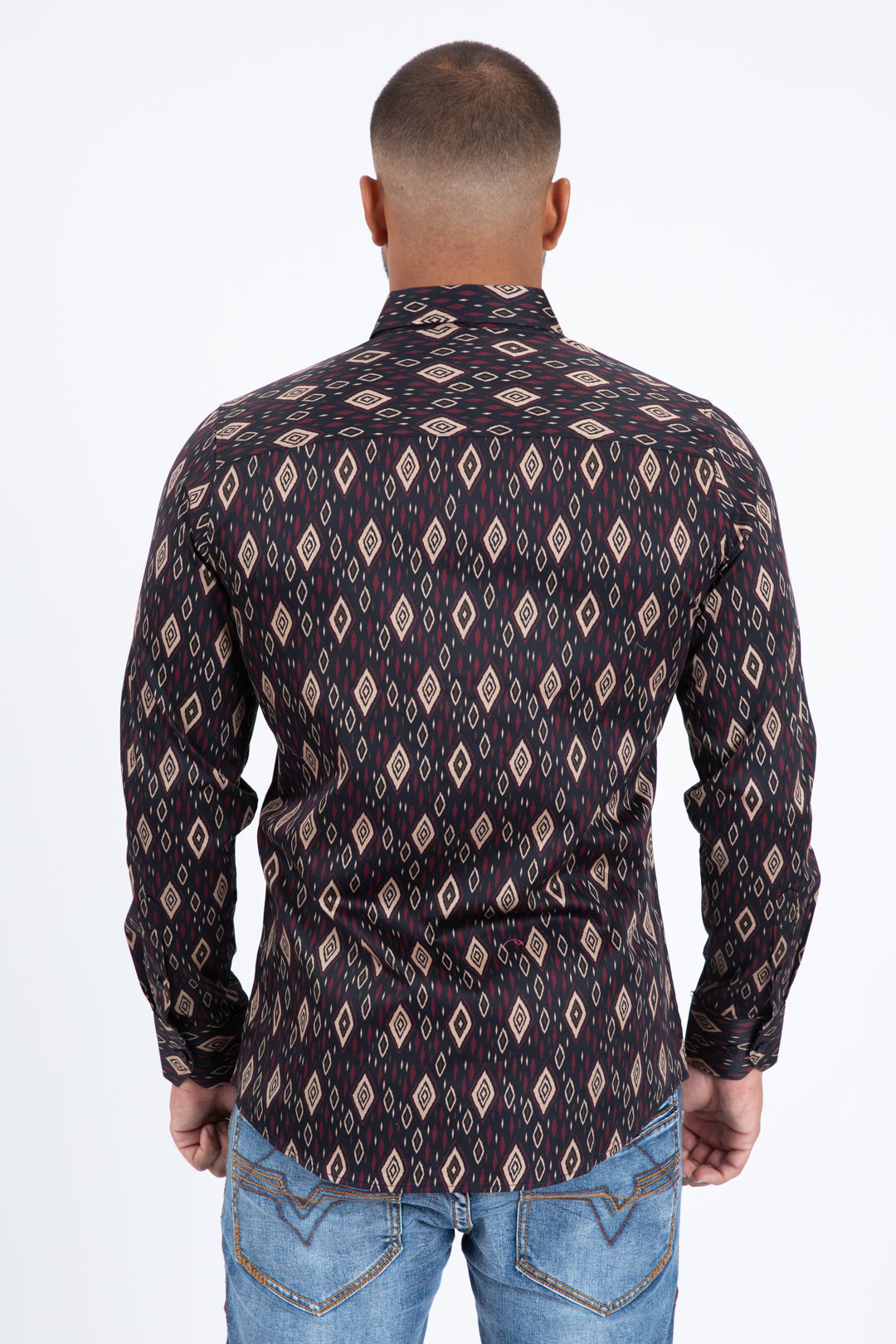 black diamond ethnic long sleeve shirt platini back