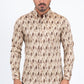khaki diamond ethnic long sleeve shirt platini front