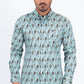 light blue diamond ethnic long sleeve shirt men platini front