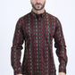 Mens Satin Cotton Modern Fit Navy Long Sleeve Black Shirt