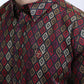 Mens Satin Cotton Modern Fit Navy Long Sleeve Black Shirt