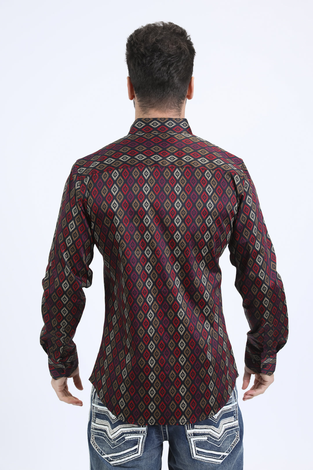 Mens Satin Cotton Modern Fit Navy Long Sleeve Black Shirt