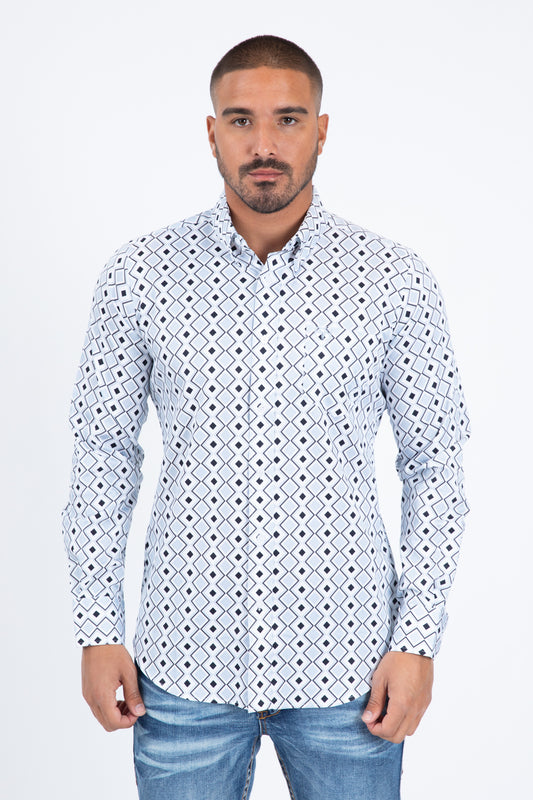 Black Satin Cotton Modern Fit Long Sleeve Shirt Men
