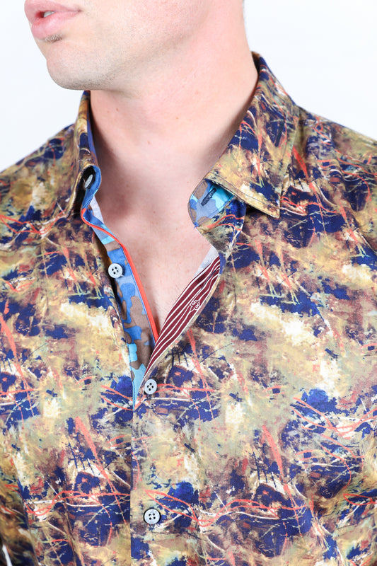 soft paisley contemporary contrast cuff shirt men platini back