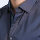 Satin Cotton/Spandex Long Sleeve Charcoal Shirt
