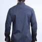 Satin Cotton/Spandex Long Sleeve Charcoal Shirt