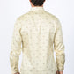 Mens Satin Cotton Modern Fit Beige Long Sleeve Shirt