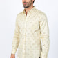Mens Satin Cotton Modern Fit Beige Long Sleeve Shirt