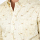 Mens Satin Cotton Modern Fit Beige Long Sleeve Shirt