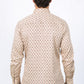 Mens Satin Cotton Modern Fit Khaki Long Sleeve Shirt
