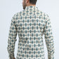 Mens Satin Cotton/Spandex Modern Fit Long Sleeve Beige Shirt