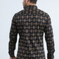 Mens Satin Cotton/Spandex Modern Fit Long Sleeve Black Shirt