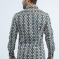 Mens Satin Cotton/Spandex Modern Fit Long Sleeve Black Shirt