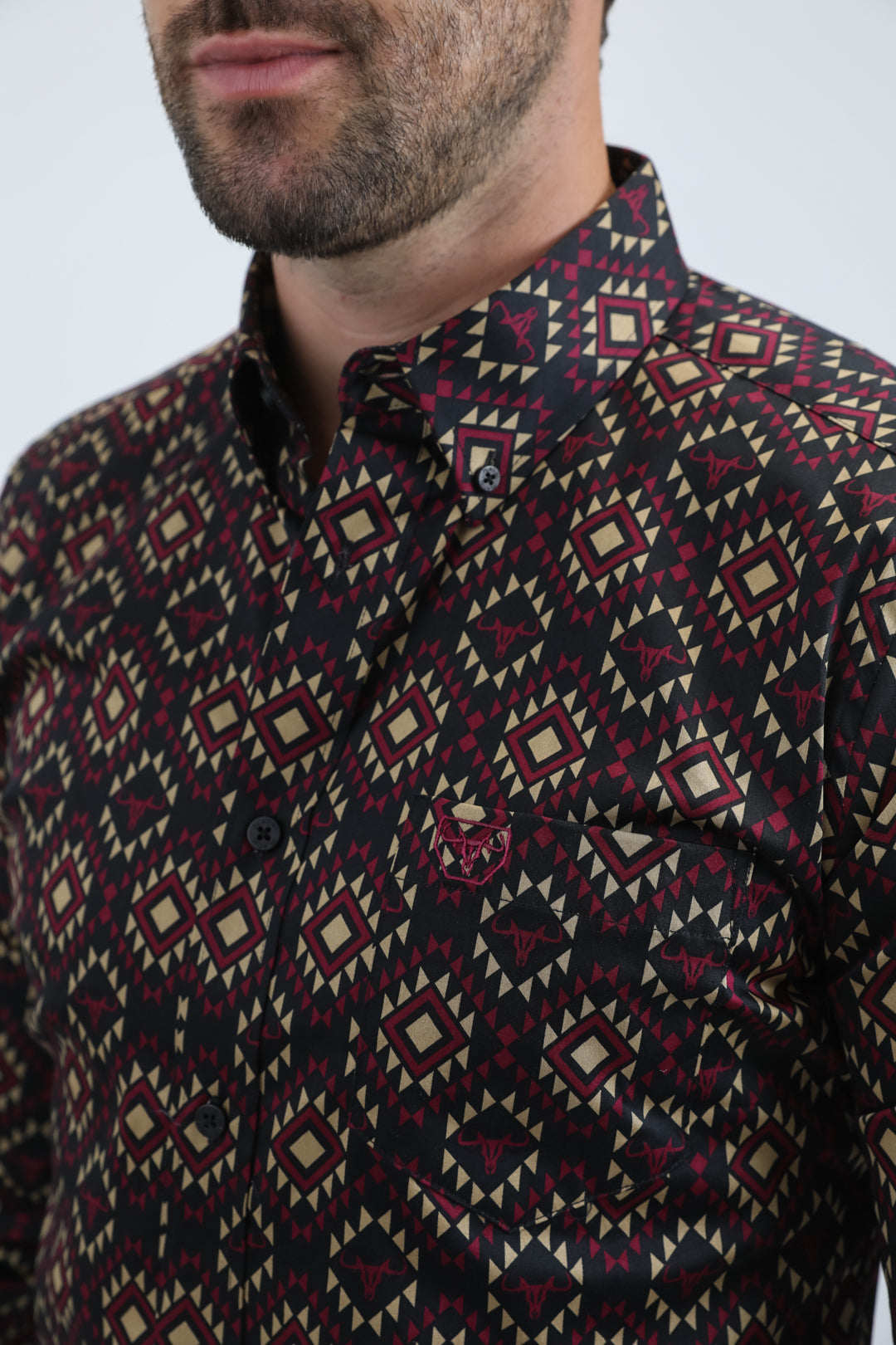 Mens Satin Cotton/Spandex Modern Fit Long Sleeve Black Shirt