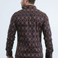 Mens Satin Cotton/Spandex Modern Fit Long Sleeve Black Shirt