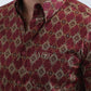 Mens Satin Cotton/Spandex Modern Fit Long Sleeve Burgundy Shirt