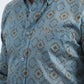 Mens Satin Cotton/Spandex Modern Fit Long Sleeve Slate Shirt
