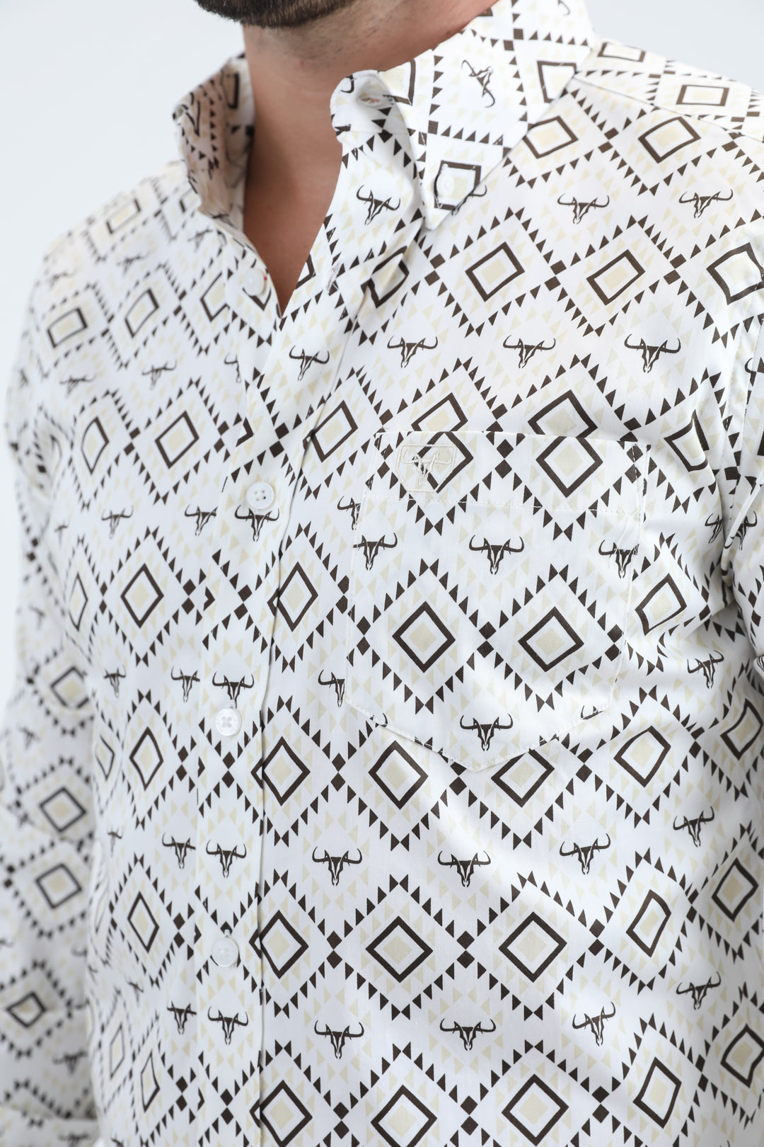 Mens Satin Cotton/Spandex Modern Fit Long Sleeve White Shirt
