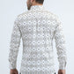 Mens Satin Cotton/Spandex Modern Fit Long Sleeve White Shirt