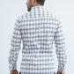 Mens Satin Cotton/Spandex Modern Fit Long Sleeve White Shirt