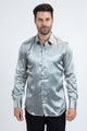 Men's Satin Dress Shirt - Silver