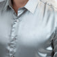 Men's Satin Silver Dress Shirt