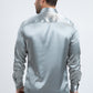 Men's Satin Silver Dress Shirt