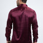 Men's Satin Wine Dress Shirt