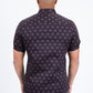 Black Short Sleeve Modern Fit Stretch Geometric Diamond Print Shirt Men