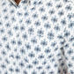 White Short Sleeve Modern Fit Stretch Geometric Diamond Print Shirt Men