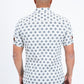 White Short Sleeve Modern Fit Stretch Geometric Diamond Print Shirt Men