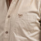 Men’s Single Pocket Logo Modern Fit Stretch Beige Short Sleeve Shirt