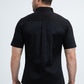 Men’s Single Pocket Logo Modern Fit Stretch Black Short Sleeve Shirt