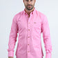 Men’s Single Pocket Logo Modern Fit Stretch Dress Hot Pink Shirt