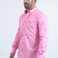 Men’s Single Pocket Logo Modern Fit Stretch Dress Hot Pink Shirt
