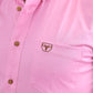 Men’s Single Pocket Logo Modern Fit Stretch Dress Hot Pink Shirt