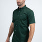 Men’s Single Pocket Logo Modern Fit Stretch Green Short Sleeve Shirt