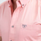 Men’s Single Pocket Logo Modern Fit Stretch Pink Short Sleeve Shirt