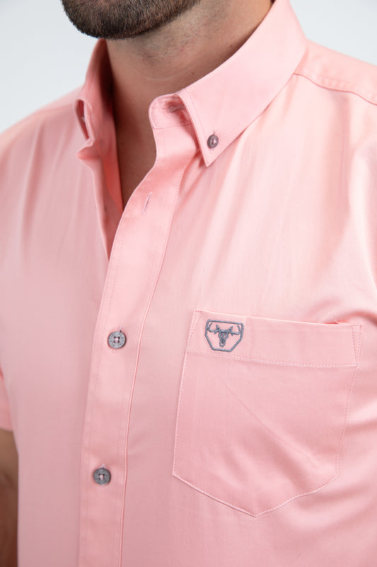 pink modern fit stretch short sleeve shirt men platini detail-2