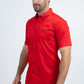 Men’s Single Pocket Logo Modern Fit Stretch Red Short Sleeve Shirt