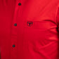 Men’s Single Pocket Logo Modern Fit Stretch Red Short Sleeve Shirt