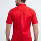 Men’s Single Pocket Logo Modern Fit Stretch Red Short Sleeve Shirt