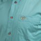 Men’s Single Pocket Logo Modern Fit Stretch Turquoise Short Sleeve Shirt