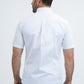 Men’s Single Pocket Logo Modern Fit Stretch White Short Sleeve Shirt