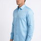 sky blue geometric plaid jacquard dress shirt men platini detail