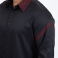 Men’s Solid Satin Shirt with Red Rhinestone Appliques - Black