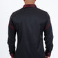 Men’s Solid Satin Shirt with Red Rhinestone Appliques - Black