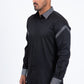 black rhinestone solid satin shirt platini