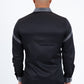 black rhinestone solid satin shirt platini